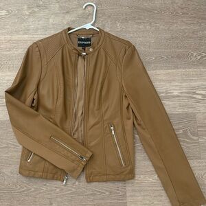 Express Women's Tan Faux Leather Jacket